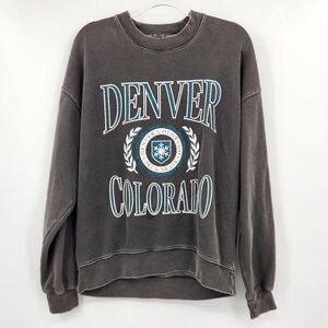 Abercrombie Fitch Oversized Crewneck Sweatshirt Womens Size Small Denver CO Gray